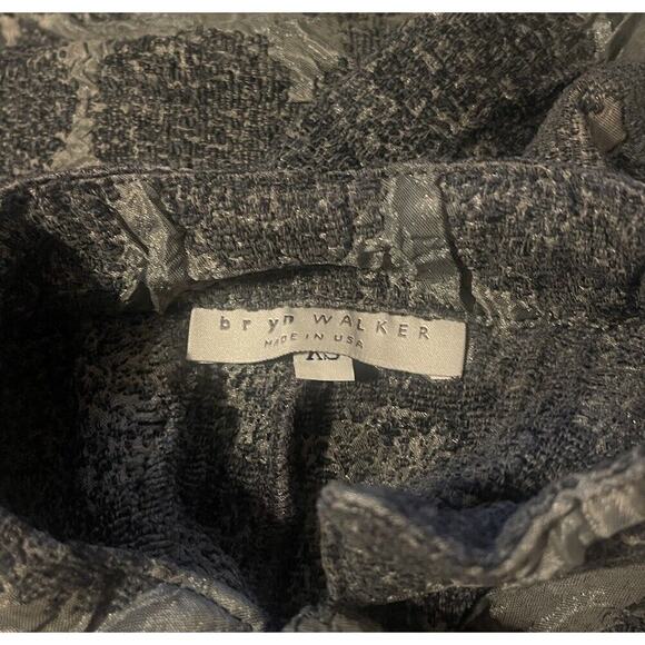 Bryn Walker Women's XS Gray Lagenlook Crinkle Artsy Polka Dot Zip Up Jacket EUC - Picture 3 of 4